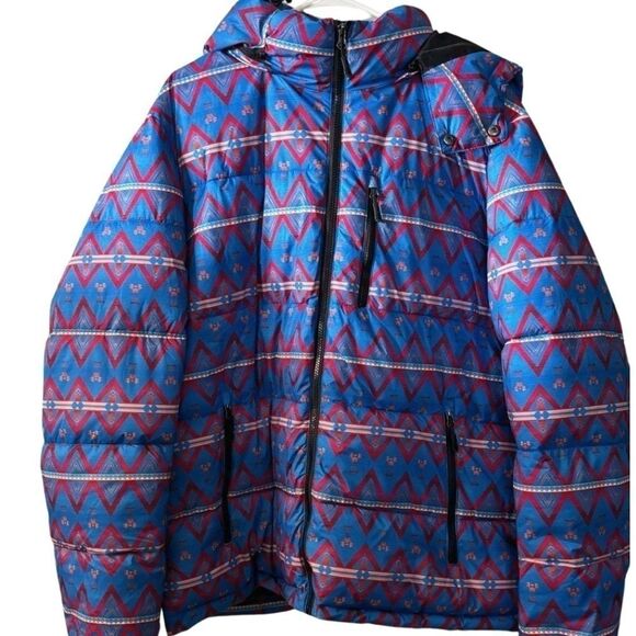 Club Room Mens Blue Water Resistant Hooded Winter Puffer Jacket Coat NWT - Picture 7 of 13